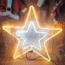 Световая фигура "Звезда двухконтурная" уличная белая/тепло-белая