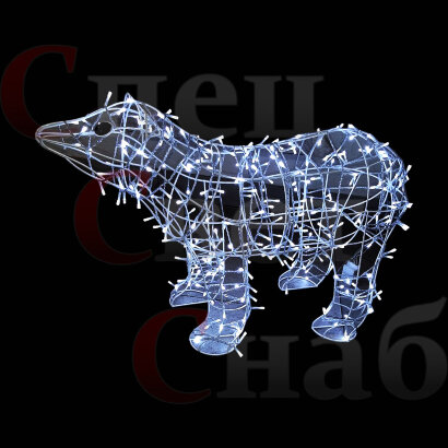 Световая уличная фигура  "Умка" Медведь Белый 0.5х0.8м