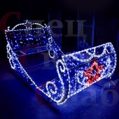 Фотозона светодиодная "Сани Деда Мороза со звездой" 1.5х2.5м